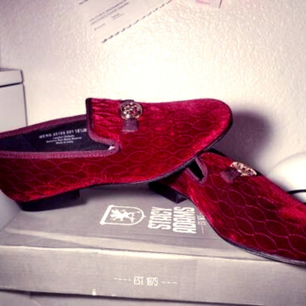 (NIB) Stacy Adams Burgundy Velour Loafer 10.5